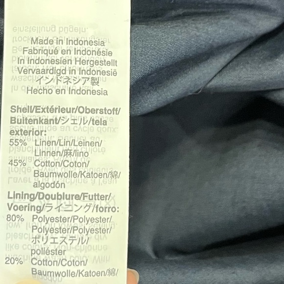 J. Crew Navy & Lemons Cotton Linen Skirt with Pockets paper bag waist 6 - Picture 11 of 11